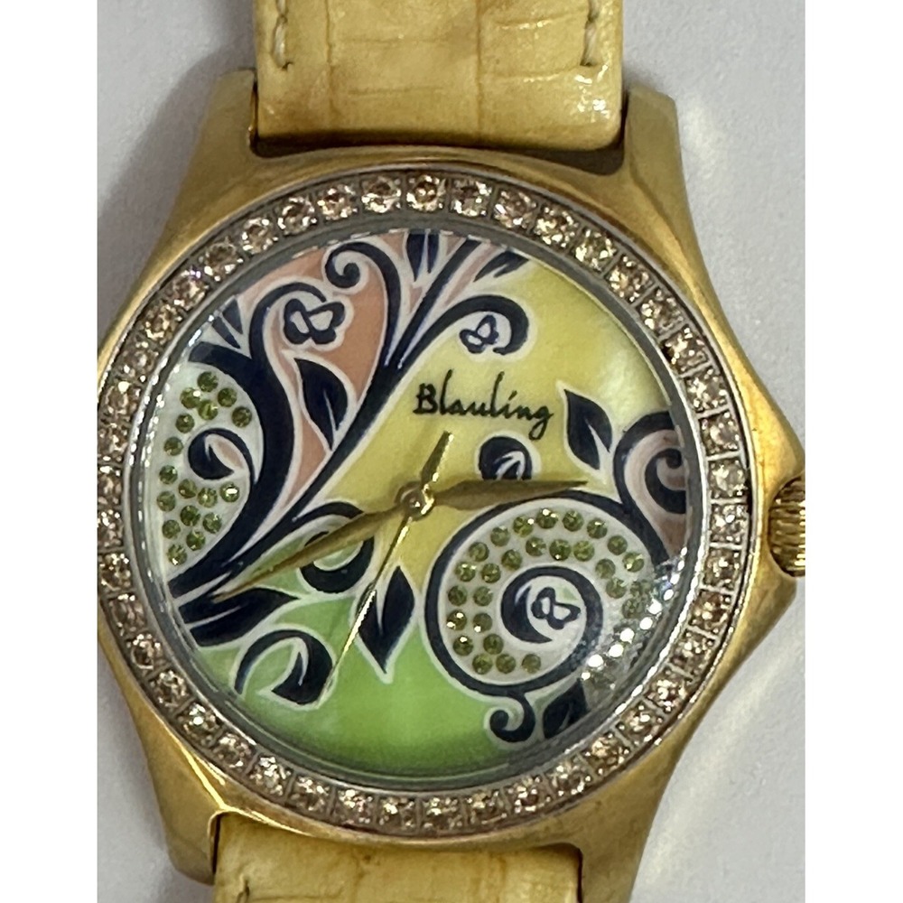 Blauling Watch Floral Dance New Battery Womens Swiss‎ Made Leather Band 38MM